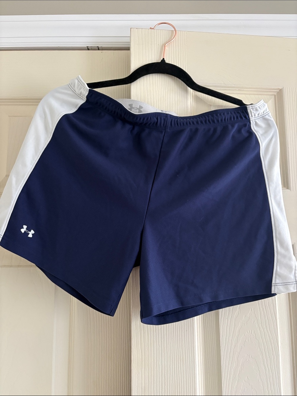 Under Armour Navy and White Women's Athletic Shorts